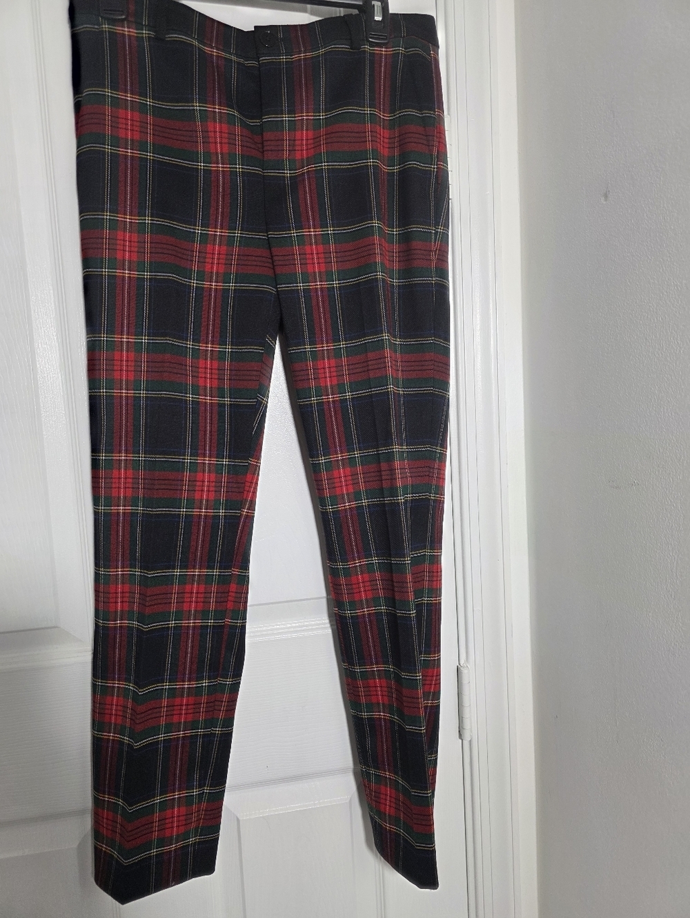 Lauren Ralph Lauren Plaid Straight Leg Pants Red Blue Green Size 4 - Picture 5 of 6